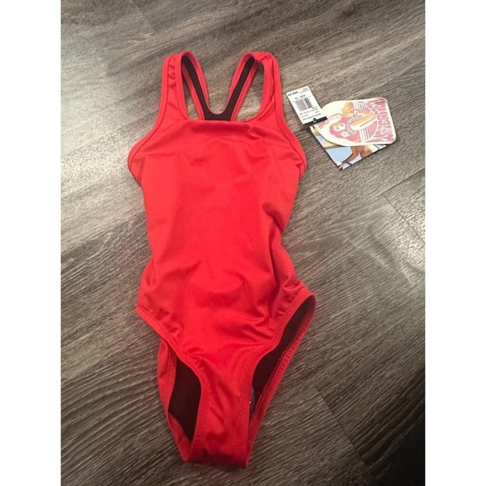 Watermen Red Swimsuit One Piece Training Swimwear